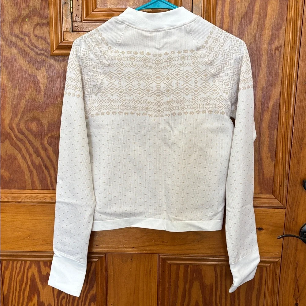 DSG Cream Patterned Half-Zip cropped long sleeve - Picture 4 of 4